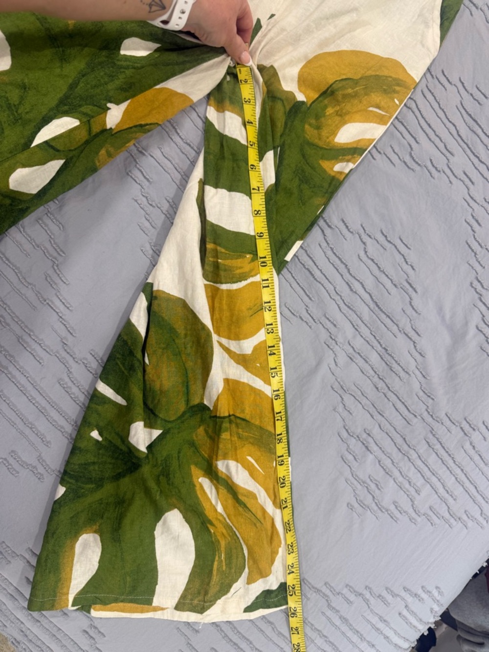 Rachel Zoe Green and Cream Tropical Print Elastic-Waist Pants - Picture 10 of 11
